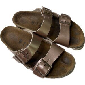 Birkenstock Arizona Rose Gold Leather Slides Sandals Youth Big Girl’s Sz 34 3M